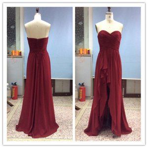 Darius Cordell - strapless chiffon prom dress with split